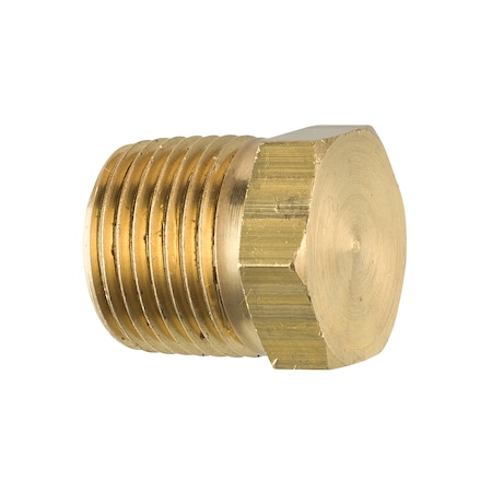 Ags Brass Hex Plug, Male (3/8-18 NPT), 1/bag PTF-12B